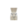 String gris avec bijou couleur aléatoire et chaîne dorée 